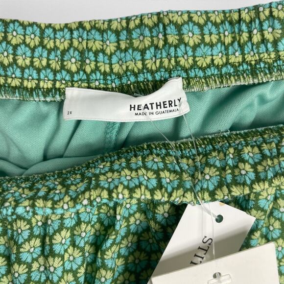 Heatherly Green Tiered Floral Flowy Maxi Skirt Size 2X NWT - Picture 3 of 4